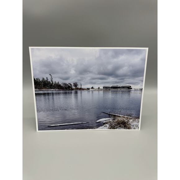 Winter Scene On Water & Pier Colored 11 X 8.5” Photograph Set Of 2 READ - Picture 3 of 6